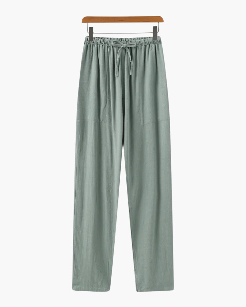 Men's Linen Trousers – Wide Leg Relaxed Fit
