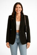 Women's Tailored Blazer – Single-Breasted Jacket with Notch Lapels