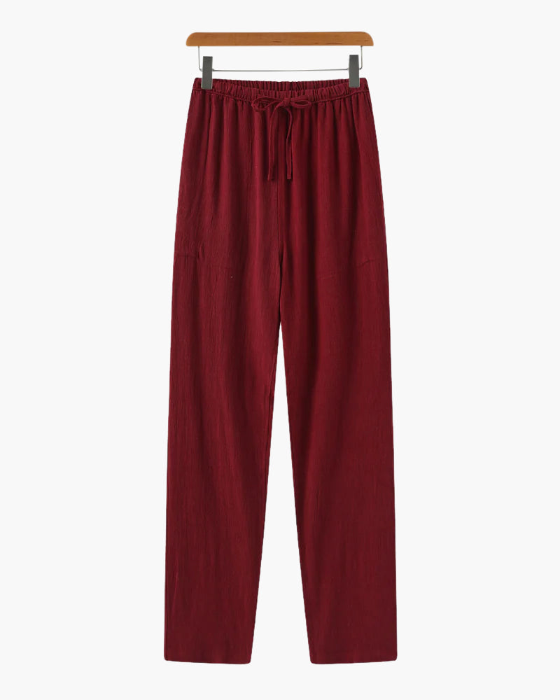 Men's Linen Trousers – Wide Leg Relaxed Fit