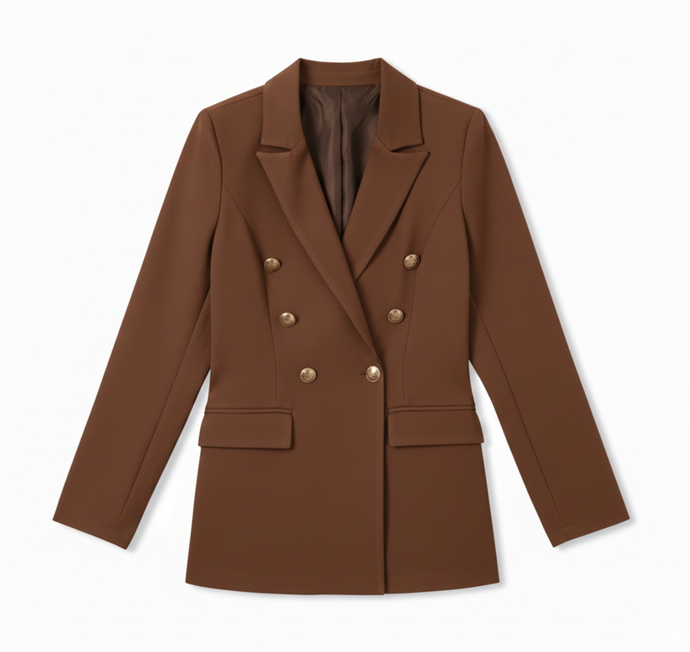 Women's Satin Blazer – Long Sleeve Double-Breasted Cardigan Style