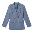 Women's Satin Blazer – Long Sleeve Double-Breasted Cardigan Style