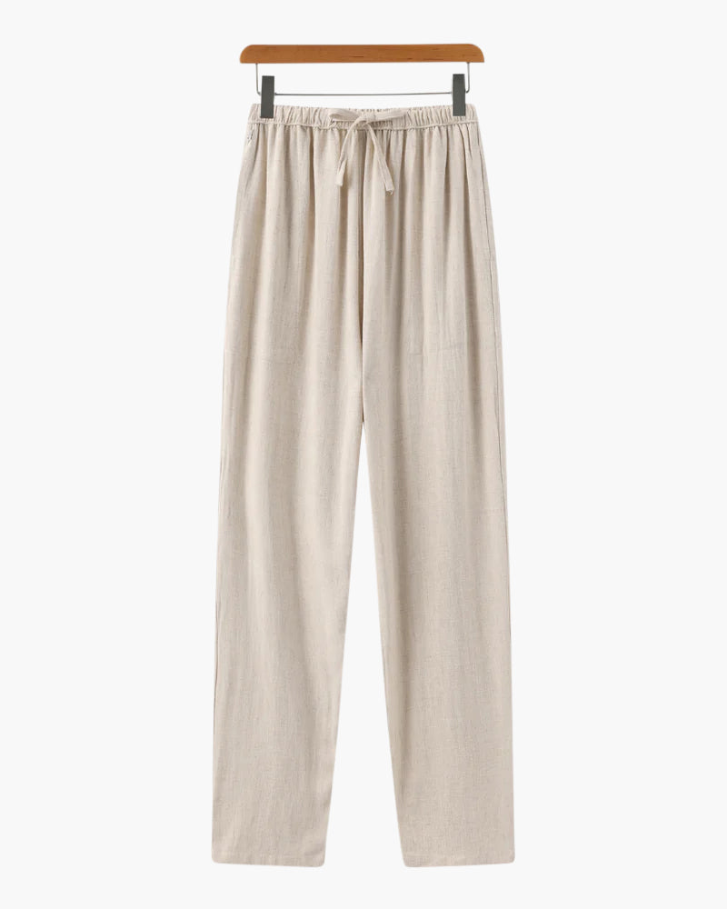 Men's Linen Trousers – Wide Leg Relaxed Fit