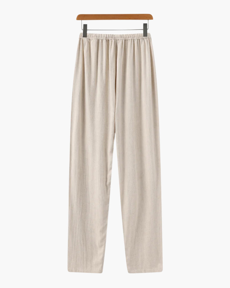 Men's Linen Trousers – Wide Leg Relaxed Fit