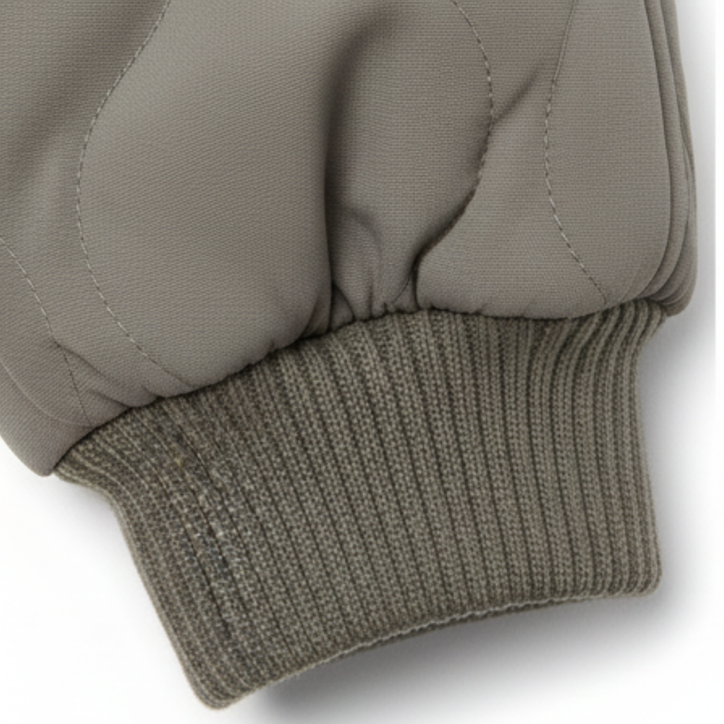 Women's Quilted Bomber Jacket – Lined Full Zip with Ribbed Trim