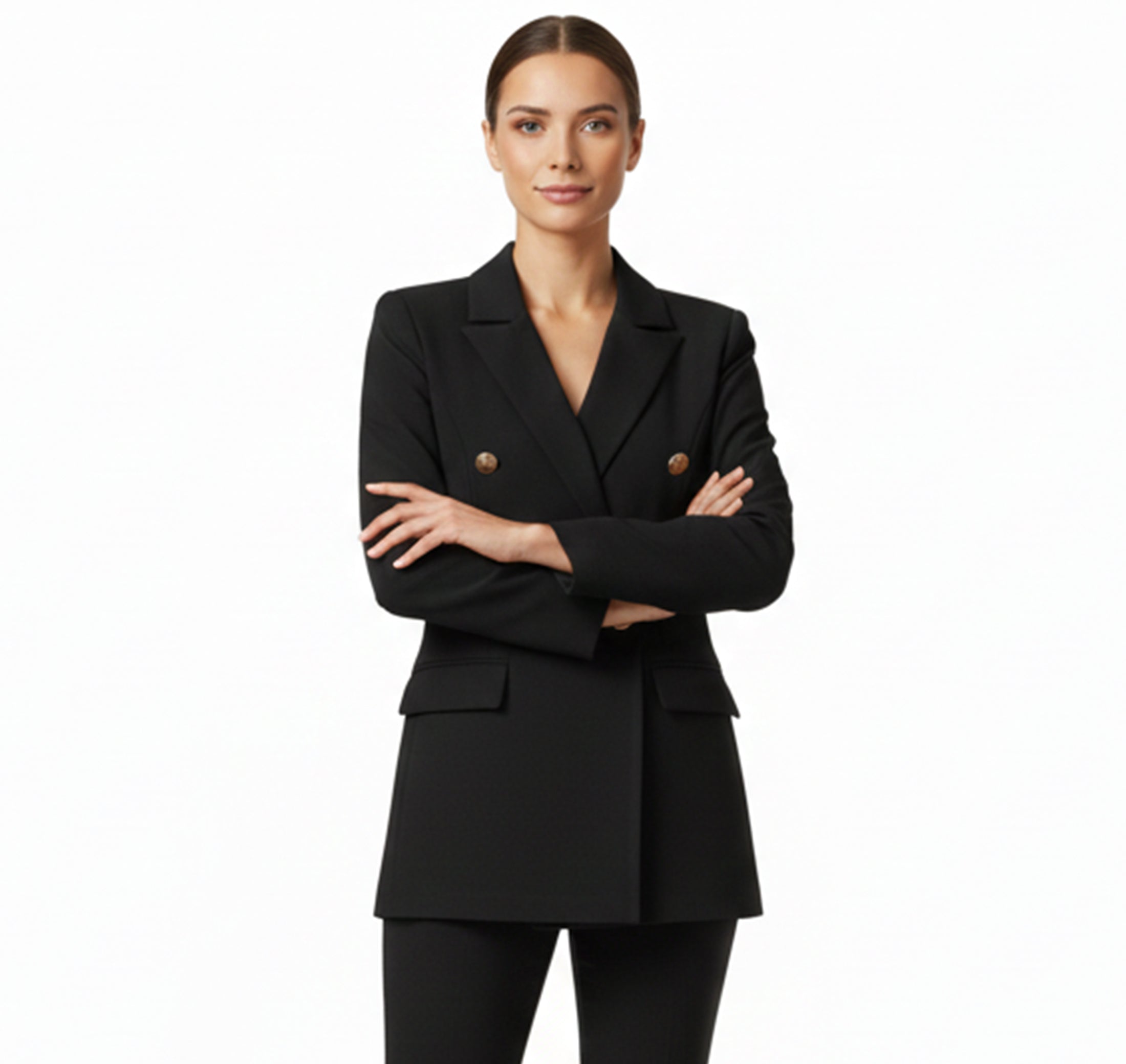 Women's Satin Blazer – Long Sleeve Double-Breasted Cardigan Style