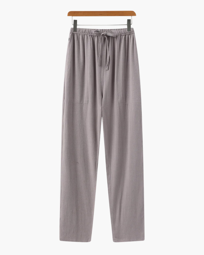 Men's Linen Trousers – Wide Leg Relaxed Fit