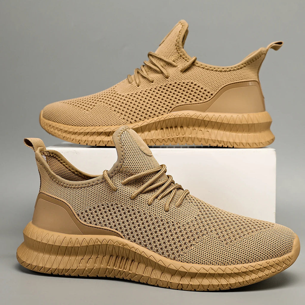 Men's Orthopedic Trainers – Lightweight Knit Mesh Lace-Up with Cushioned Sole