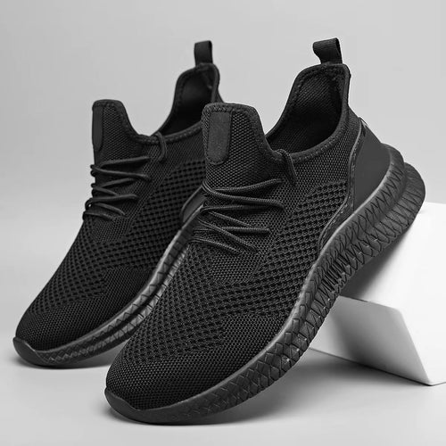 Men's Orthopedic Trainers – Lightweight Knit Mesh Lace-Up with Cushioned Sole