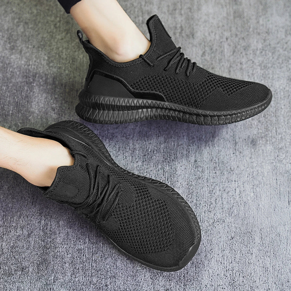 Men's Orthopedic Trainers – Lightweight Knit Mesh Lace-Up with Cushioned Sole