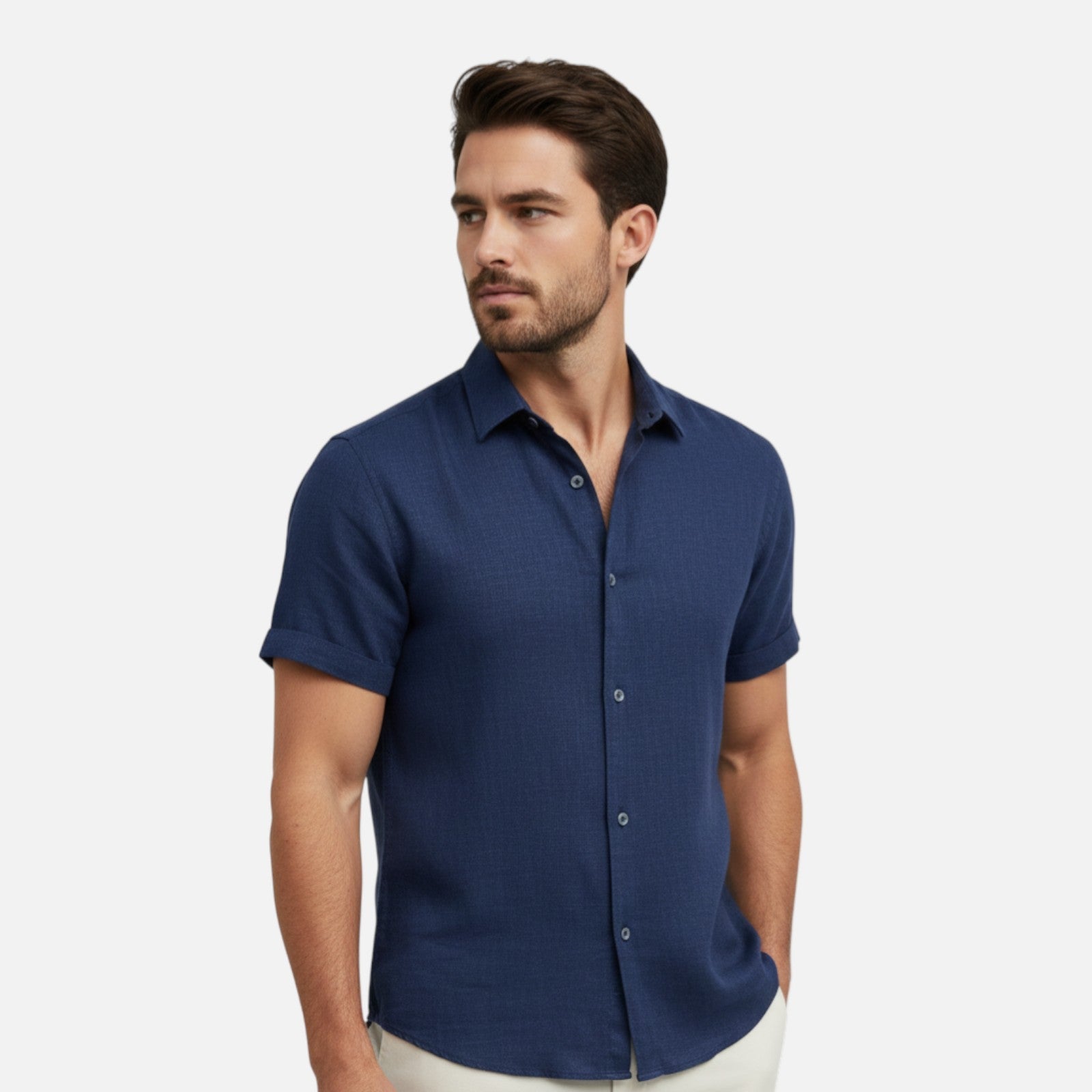 Men's Linen Shirt – Lightweight Button-Up with Chest Pocket
