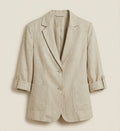 Women's Linen Blazer – Lightweight Single-Breasted Workwear Jacket with Patch Pockets