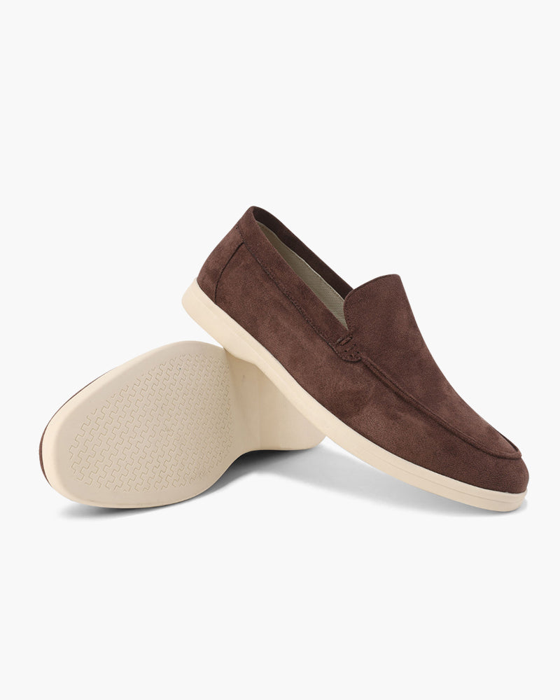 Men's Suede Loafers – Slip-On Business Shoes with Cushioned Insole