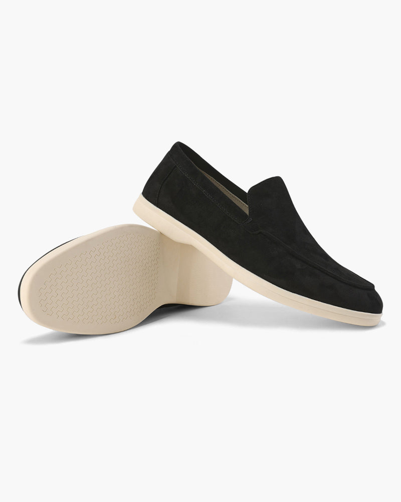 Men's Suede Loafers – Slip-On Business Shoes with Cushioned Insole