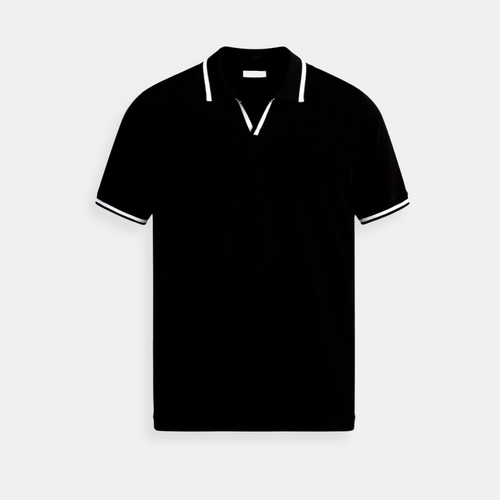 Men's Slim Fit Polo Shirt – Cotton Stretch with Contrast Collar Detail