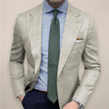 Men's Slim Fit Linen Blazer – Two-Button Single-Breasted Notch Lapel