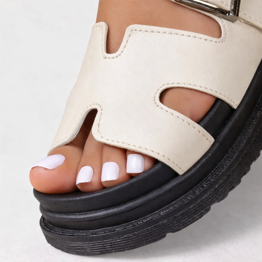 Women's Orthopedic Flat Sandal – Platform Arch Support Wide Fit