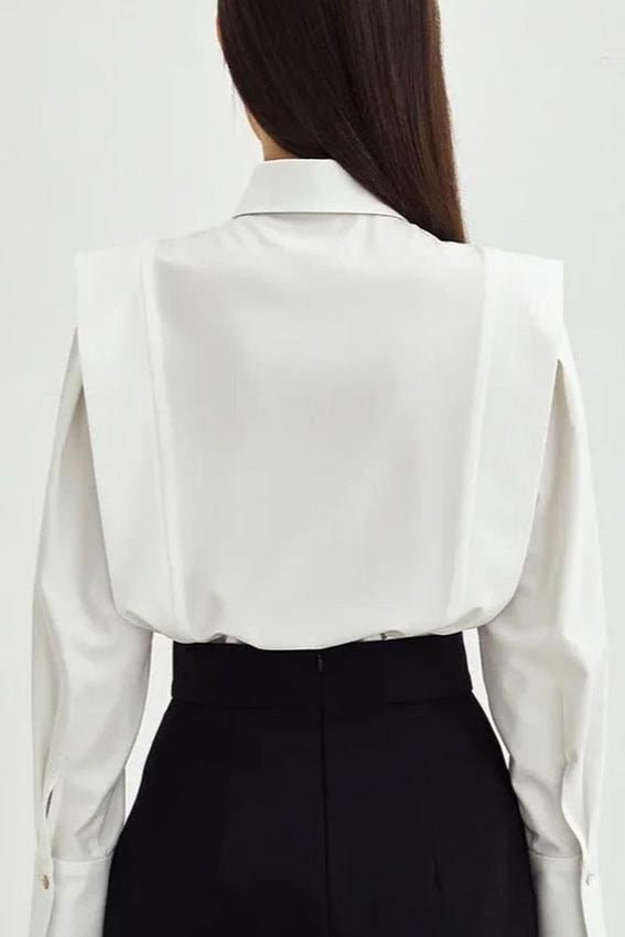 Women's Tailored Office Blouse – Long Sleeve Button-Down Work Top