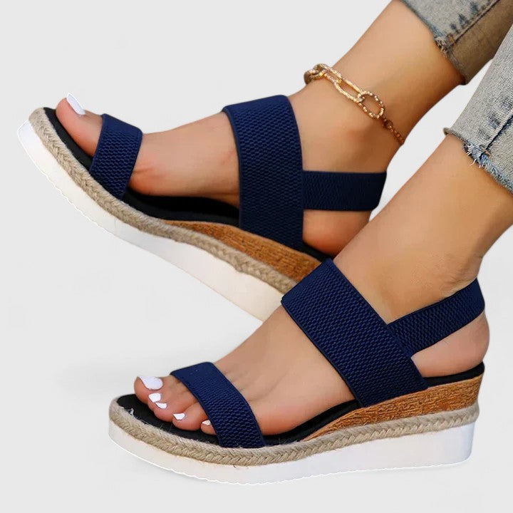 Women's Slip-On Espadrille Sandals – Cushioned Cork Platform
