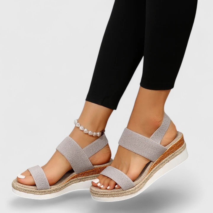 Women's Slip-On Espadrille Sandals – Cushioned Cork Platform