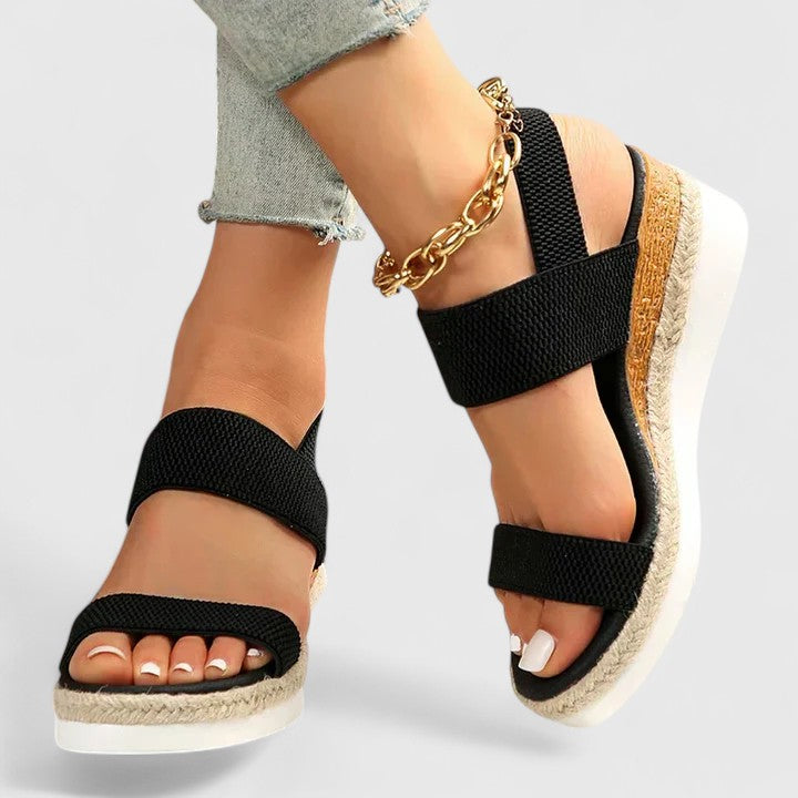 Women's Slip-On Espadrille Sandals – Cushioned Cork Platform