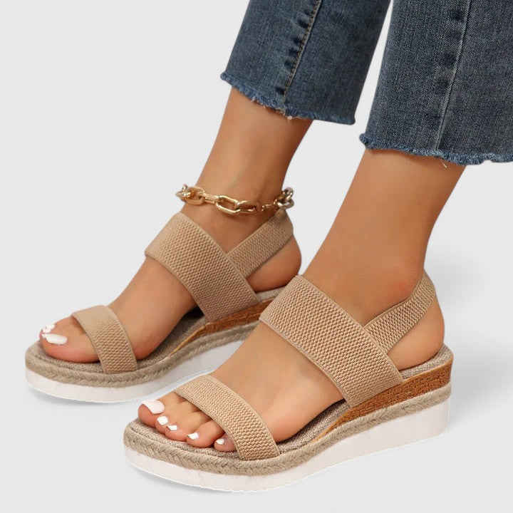 Women's Slip-On Espadrille Sandals – Cushioned Cork Platform
