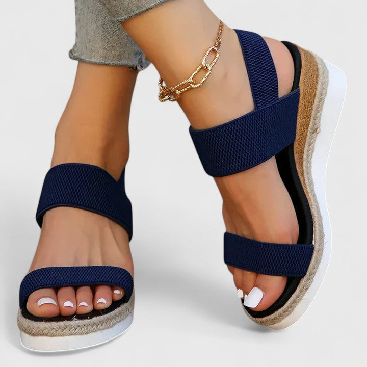 Women's Slip-On Espadrille Sandals – Cushioned Cork Platform