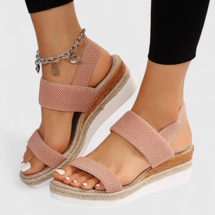 Women's Slip-On Espadrille Sandals – Cushioned Cork Platform