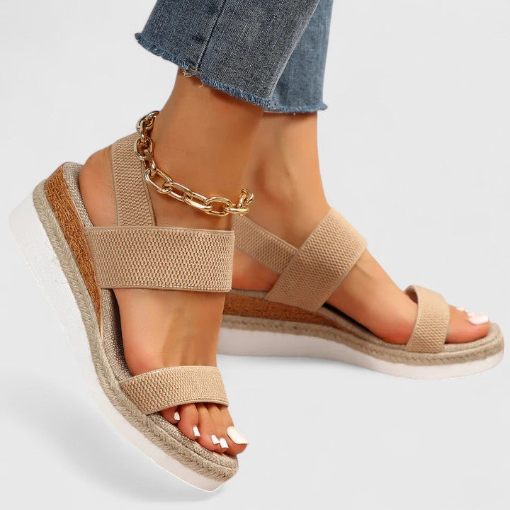 Women's Slip-On Espadrille Sandals – Cushioned Cork Platform