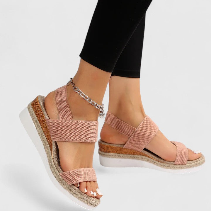 Women's Slip-On Espadrille Sandals – Cushioned Cork Platform