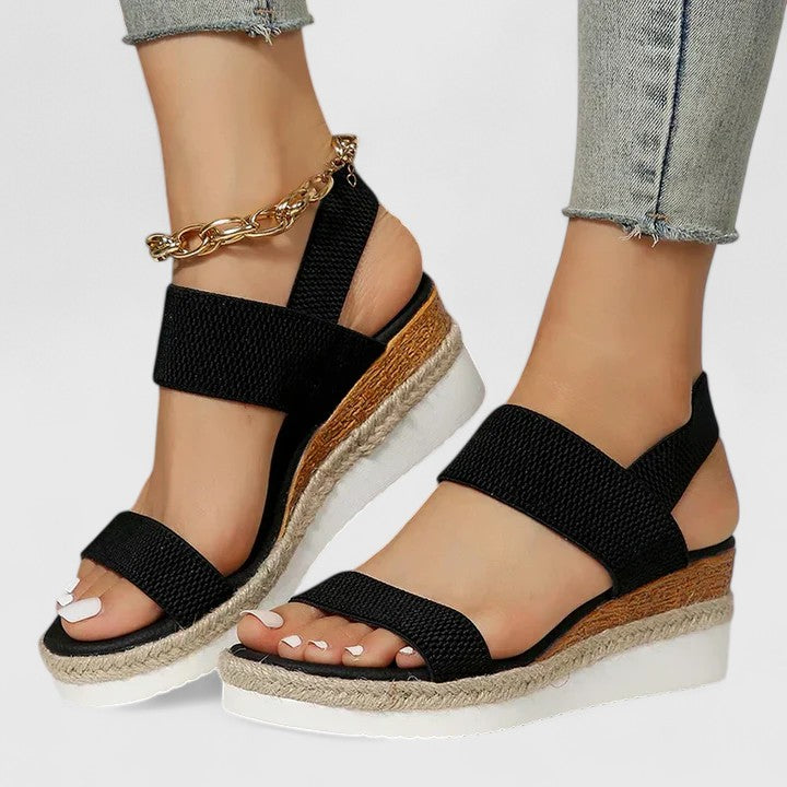 Women's Slip-On Espadrille Sandals – Cushioned Cork Platform