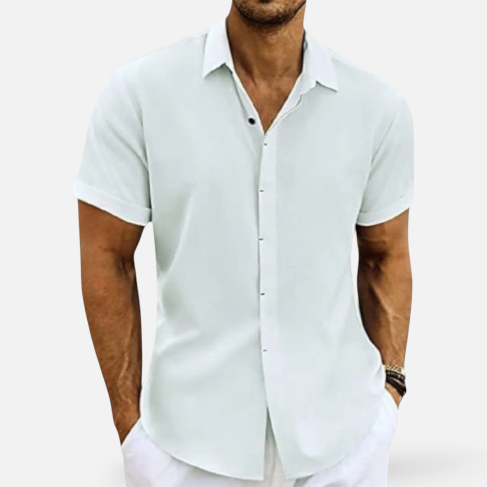 Men's Linen Shirt – Lightweight Button-Up with Chest Pocket