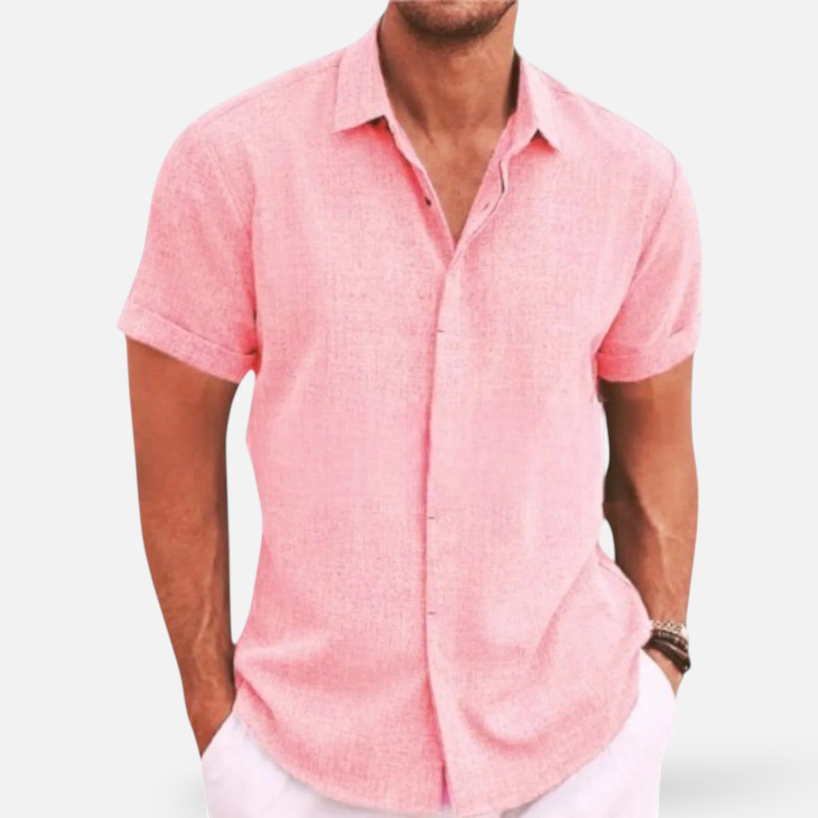 Men's Linen Shirt – Lightweight Button-Up with Chest Pocket
