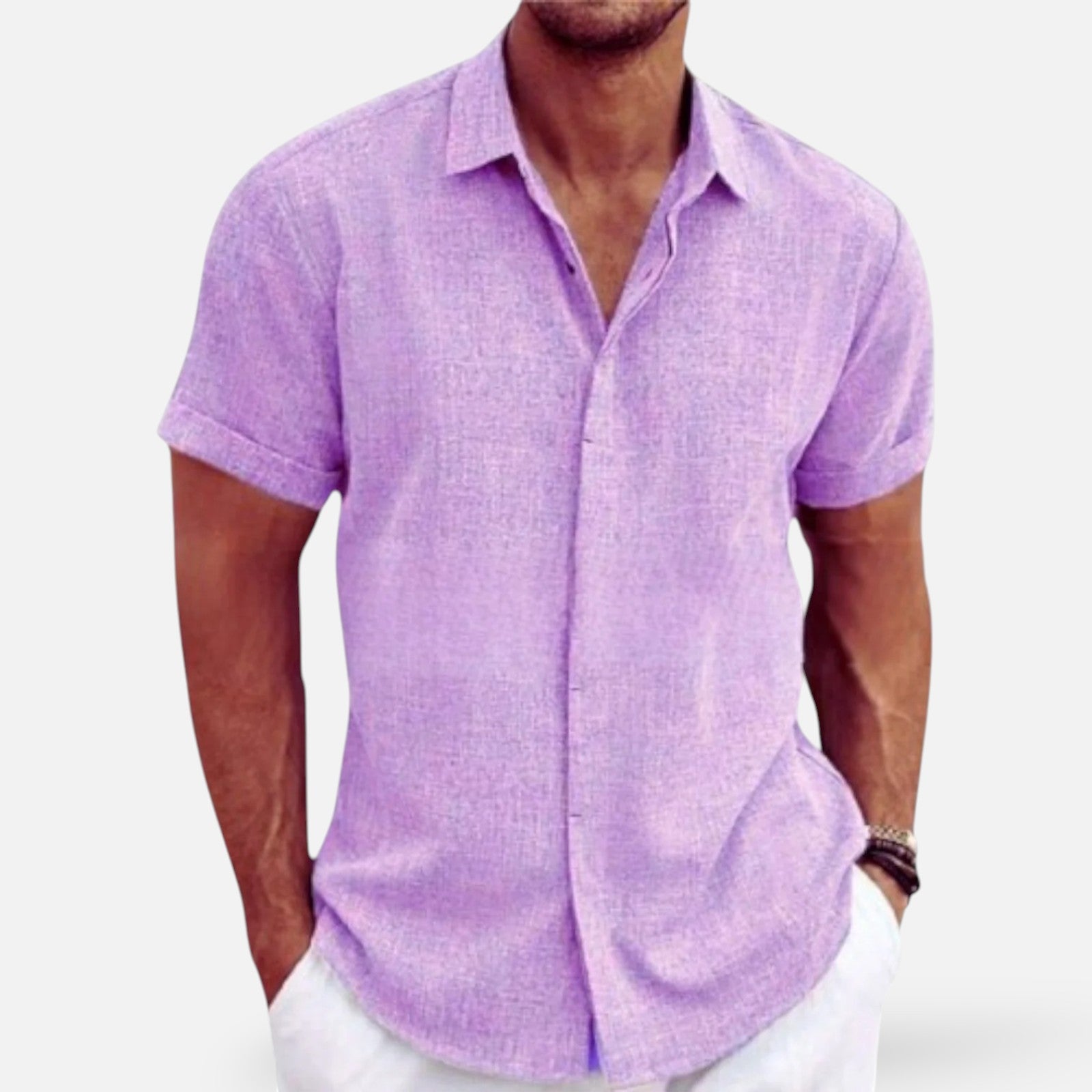 Men's Linen Shirt – Lightweight Button-Up with Chest Pocket