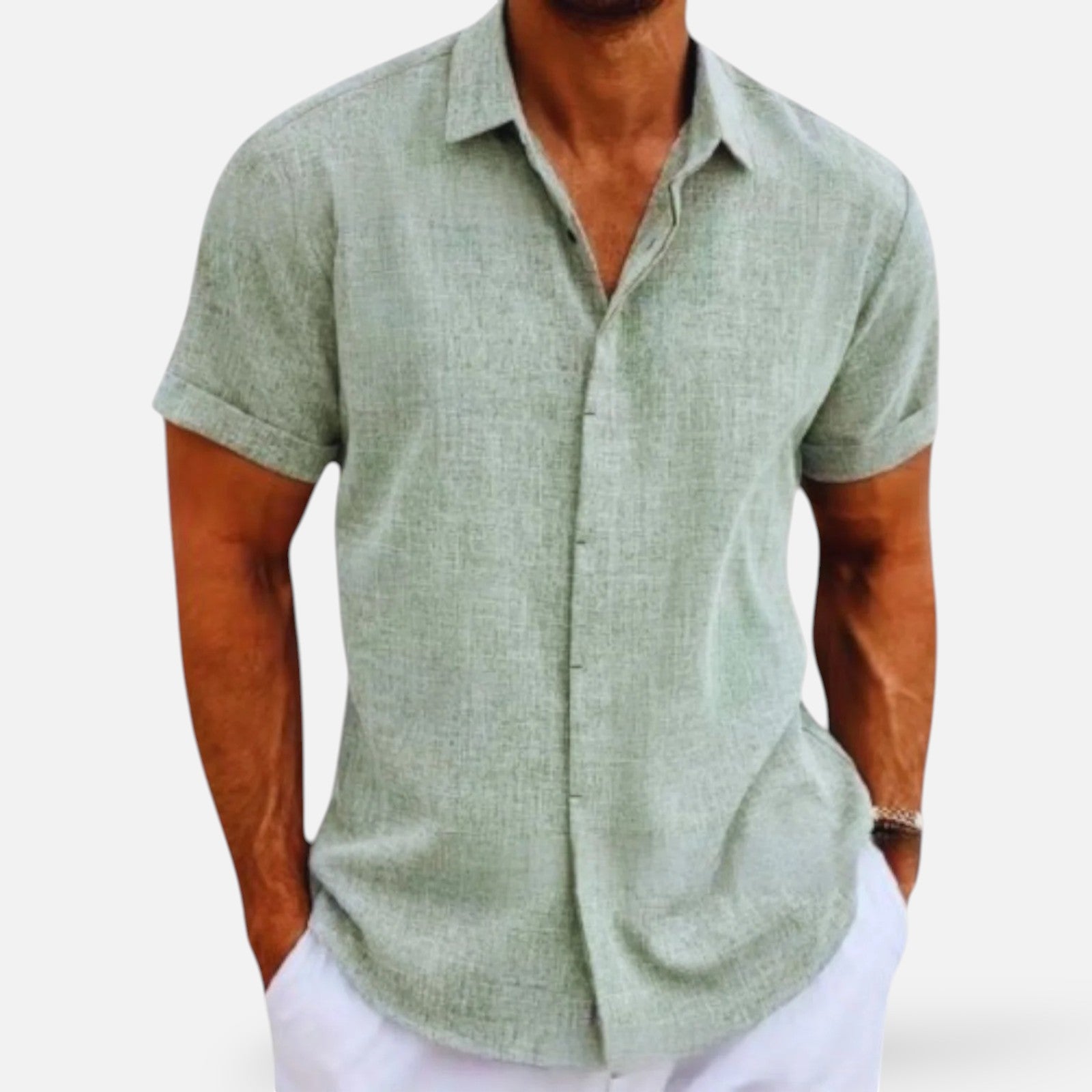 Men's Linen Shirt – Lightweight Button-Up with Chest Pocket