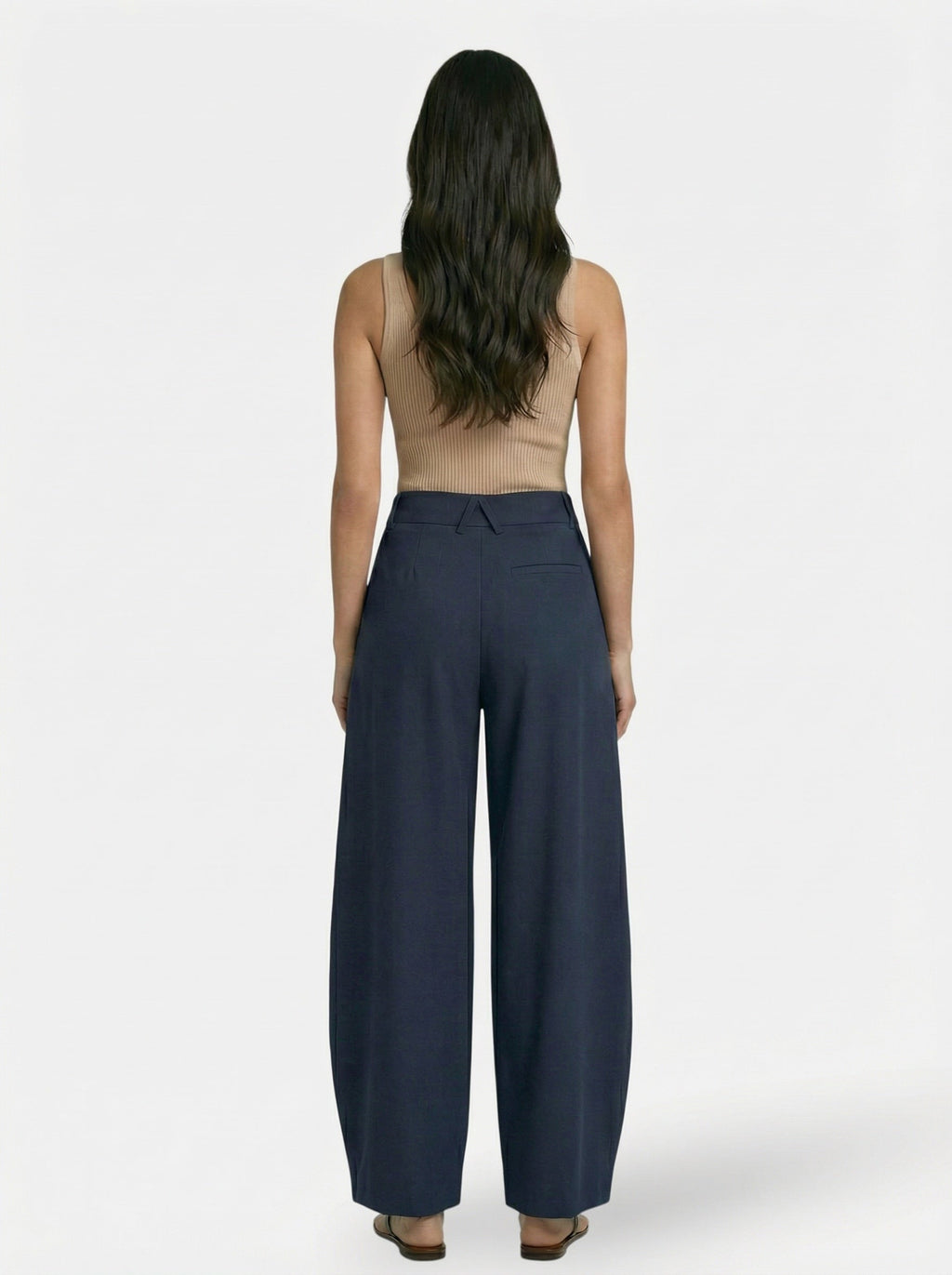 Women's Wide Leg Trousers – High Waist Deep-Fold Pleats with Side Pockets