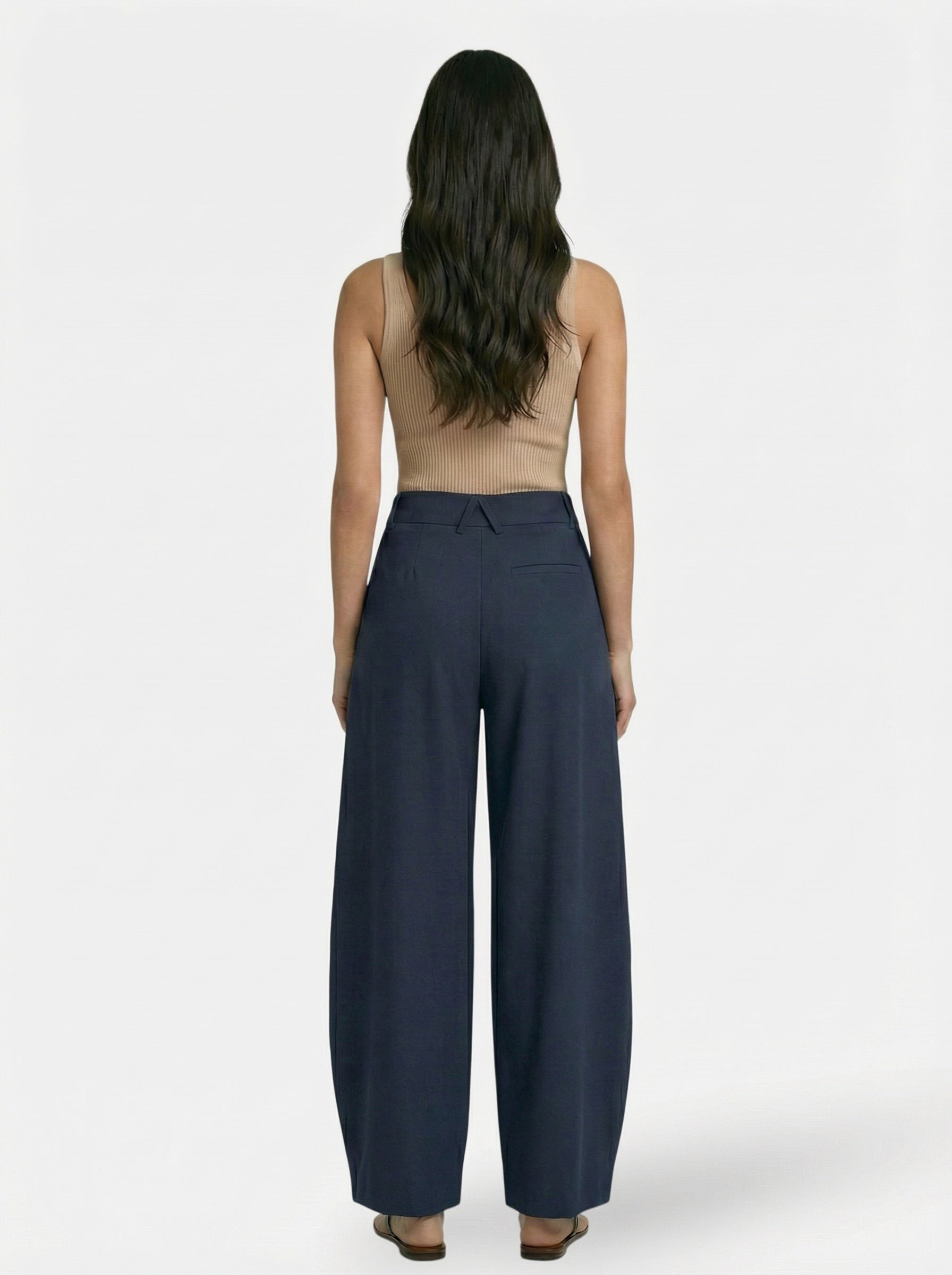 Women's Wide Leg Trousers – High Waist Deep-Fold Pleats with Side Pockets