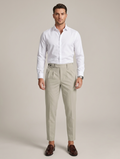 Men's Tailored Slim Fit Trousers – Cotton Blend with Slanted Pockets